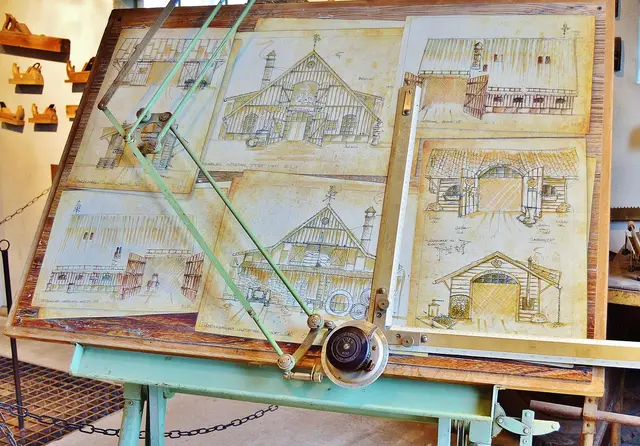 Drawing board, planning, development, drawings